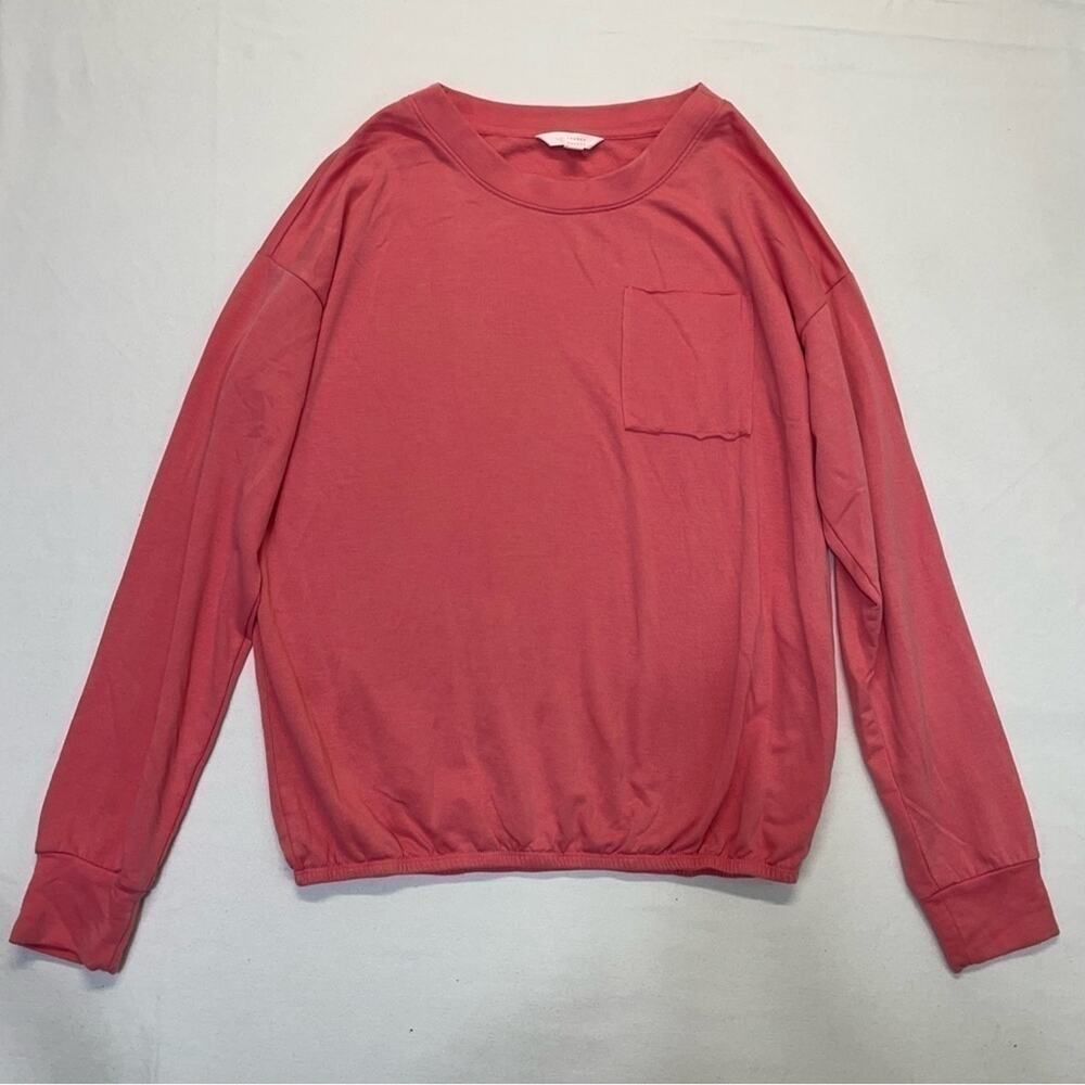Lauren Conrad Sweatshirt coral pink Women’s Medium elastic hem lightweight top - Picture 7 of 7